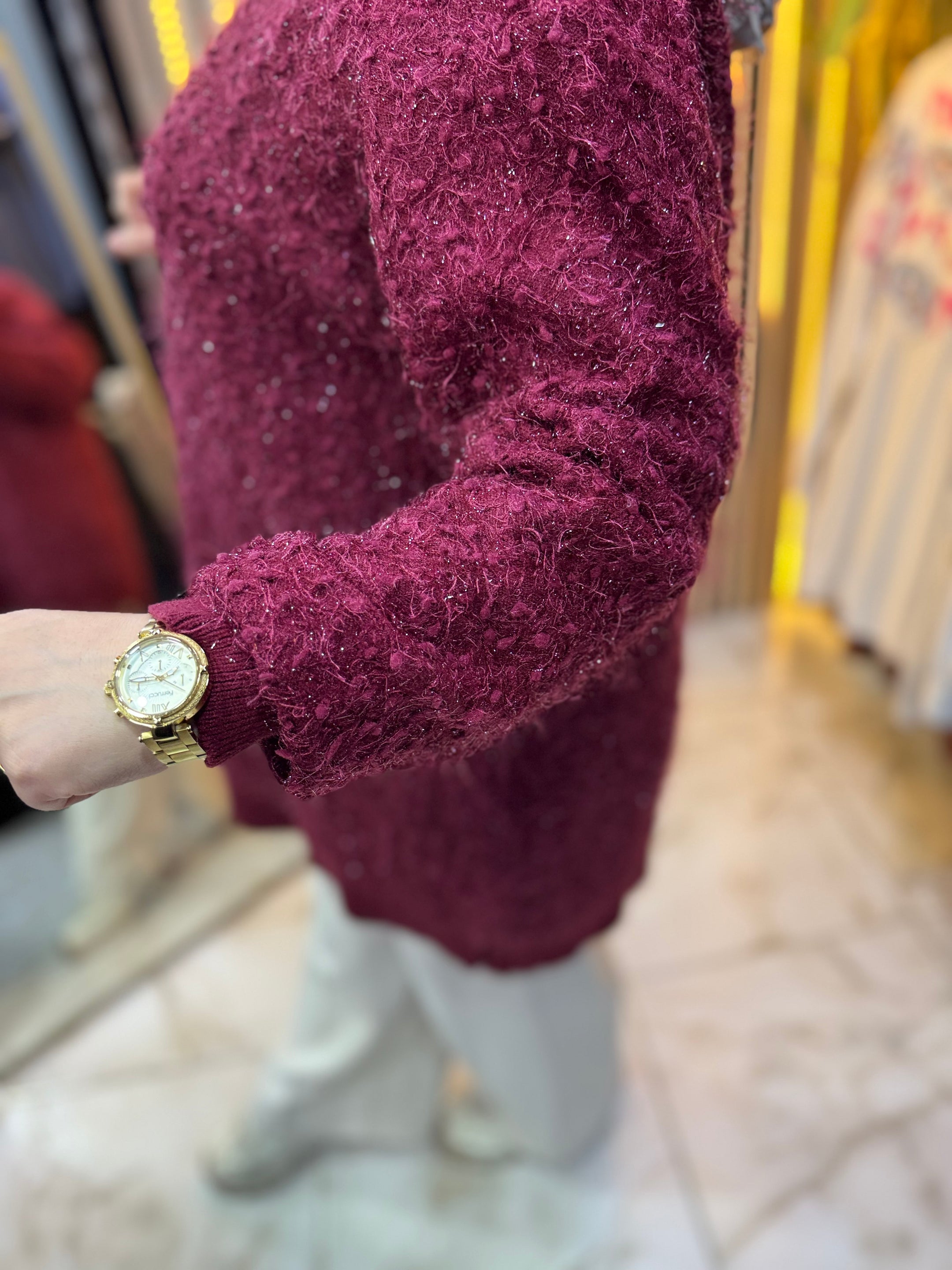 ANGORA YUMOŞ TUNIK BORDO