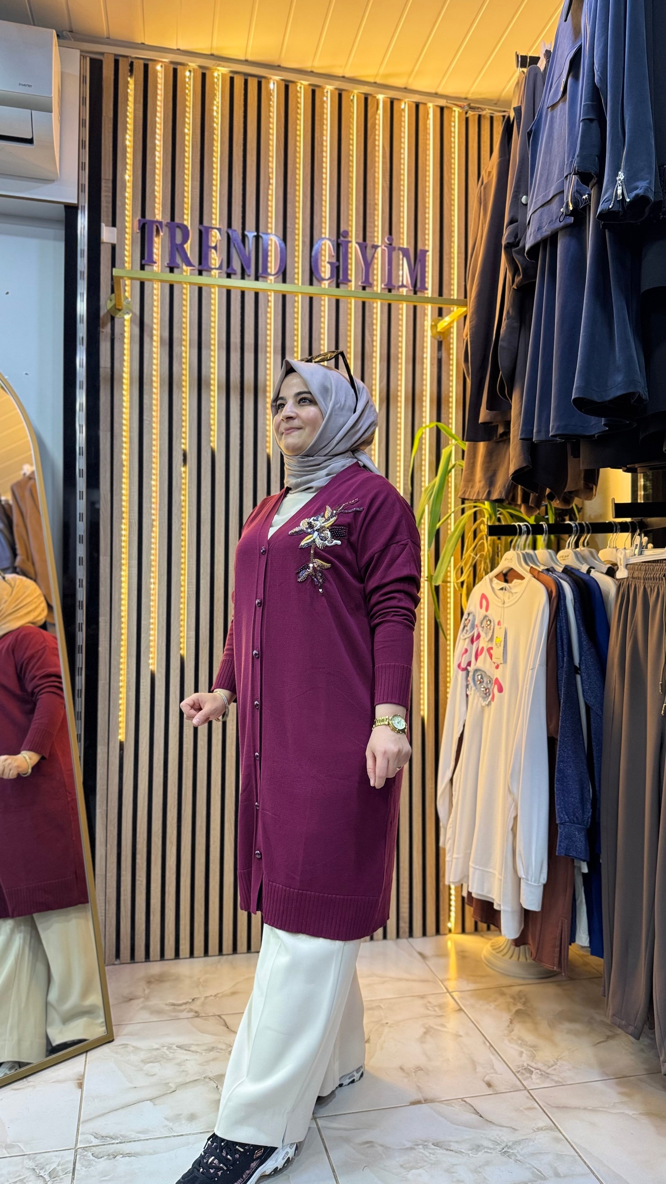 NEFISE GÜL DETAYLI HIRKA BORDO HK1