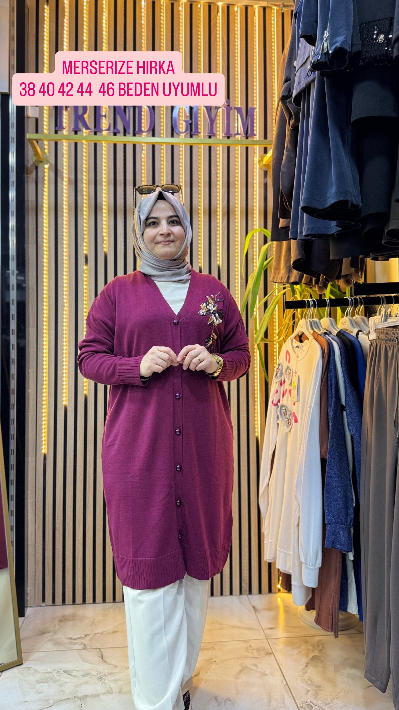 NEFISE GÜL DETAYLI HIRKA BORDO HK1