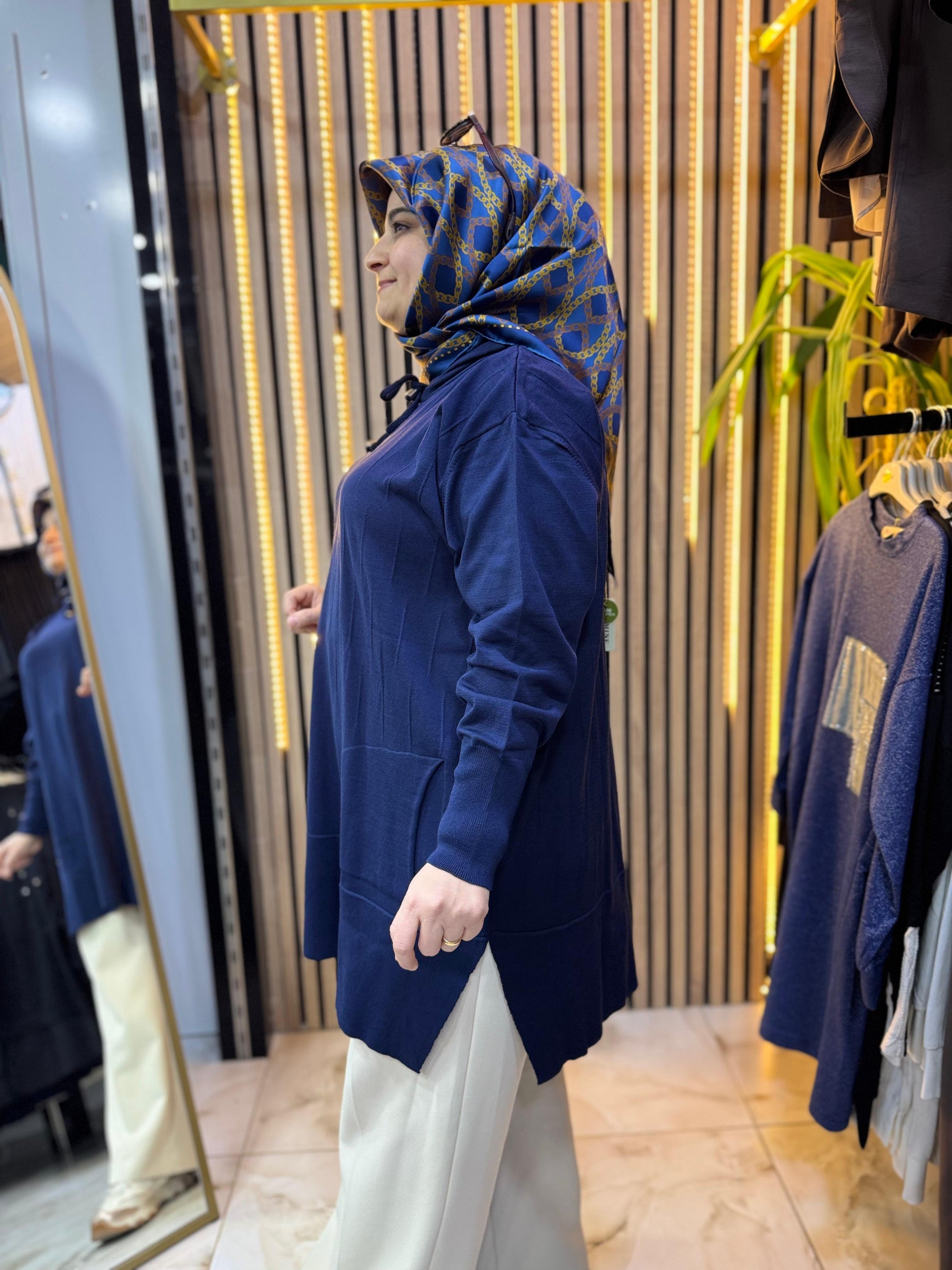 MERSERİZE KAPŞONLU TUNİK TN43