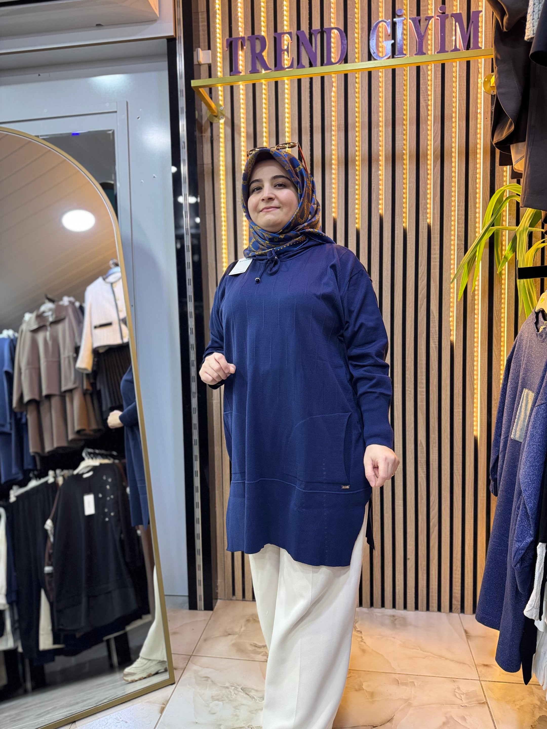 MERSERİZE KAPŞONLU TUNİK TN43