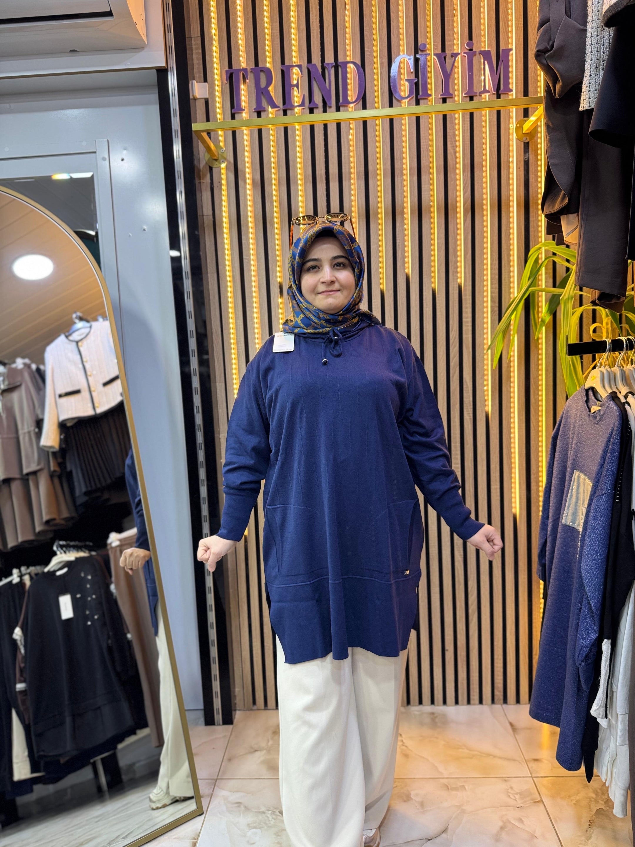 MERSERİZE KAPŞONLU TUNİK TN43