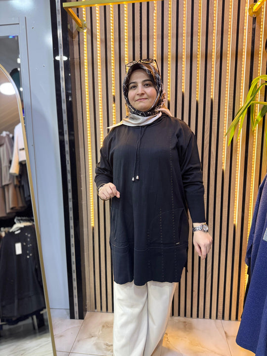 MERSERİZE KAPŞONLU TUNİK TN44