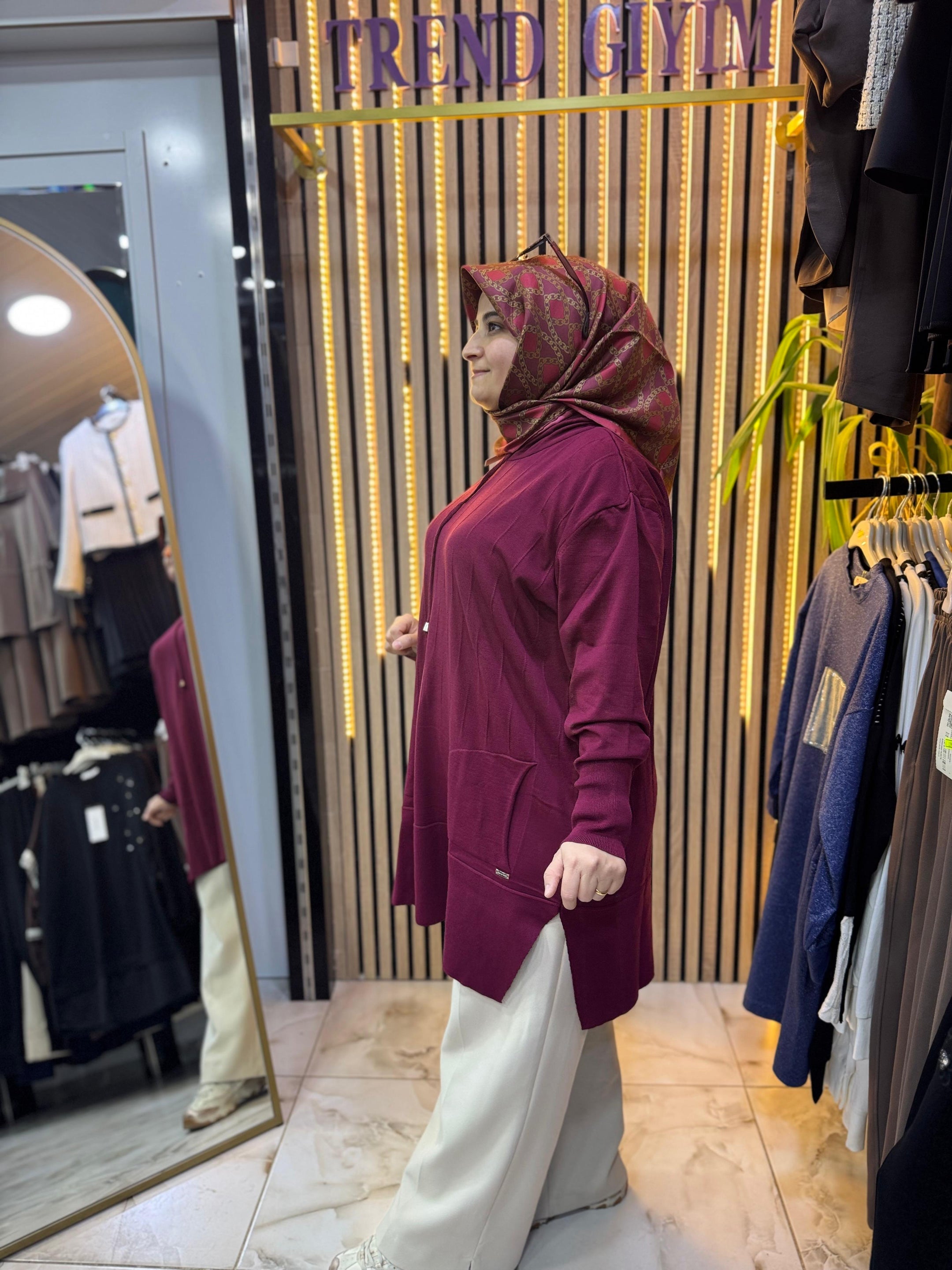 MERSERİZE KAPŞONLU TUNİK TN45