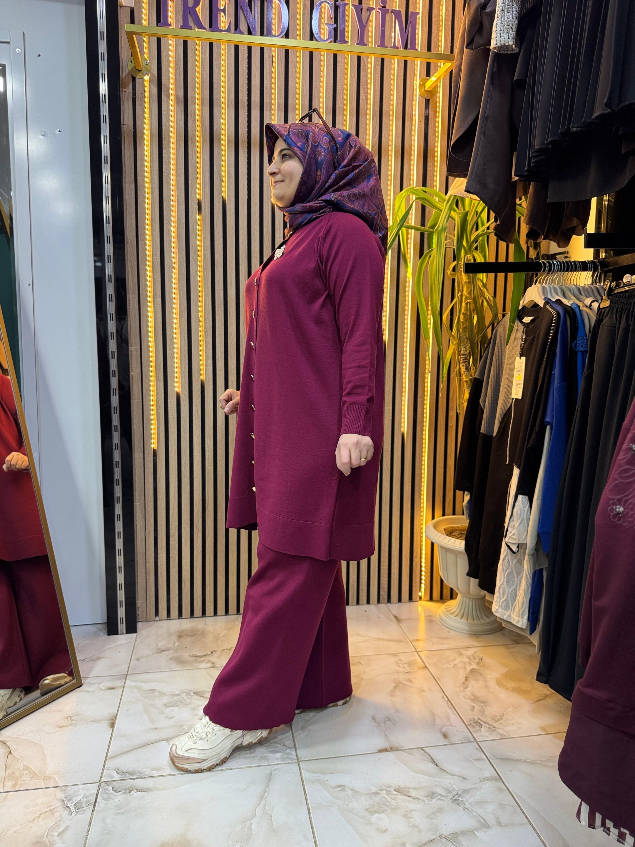 SOĞUK İP MERSERİZE TAKIM BORDO T33