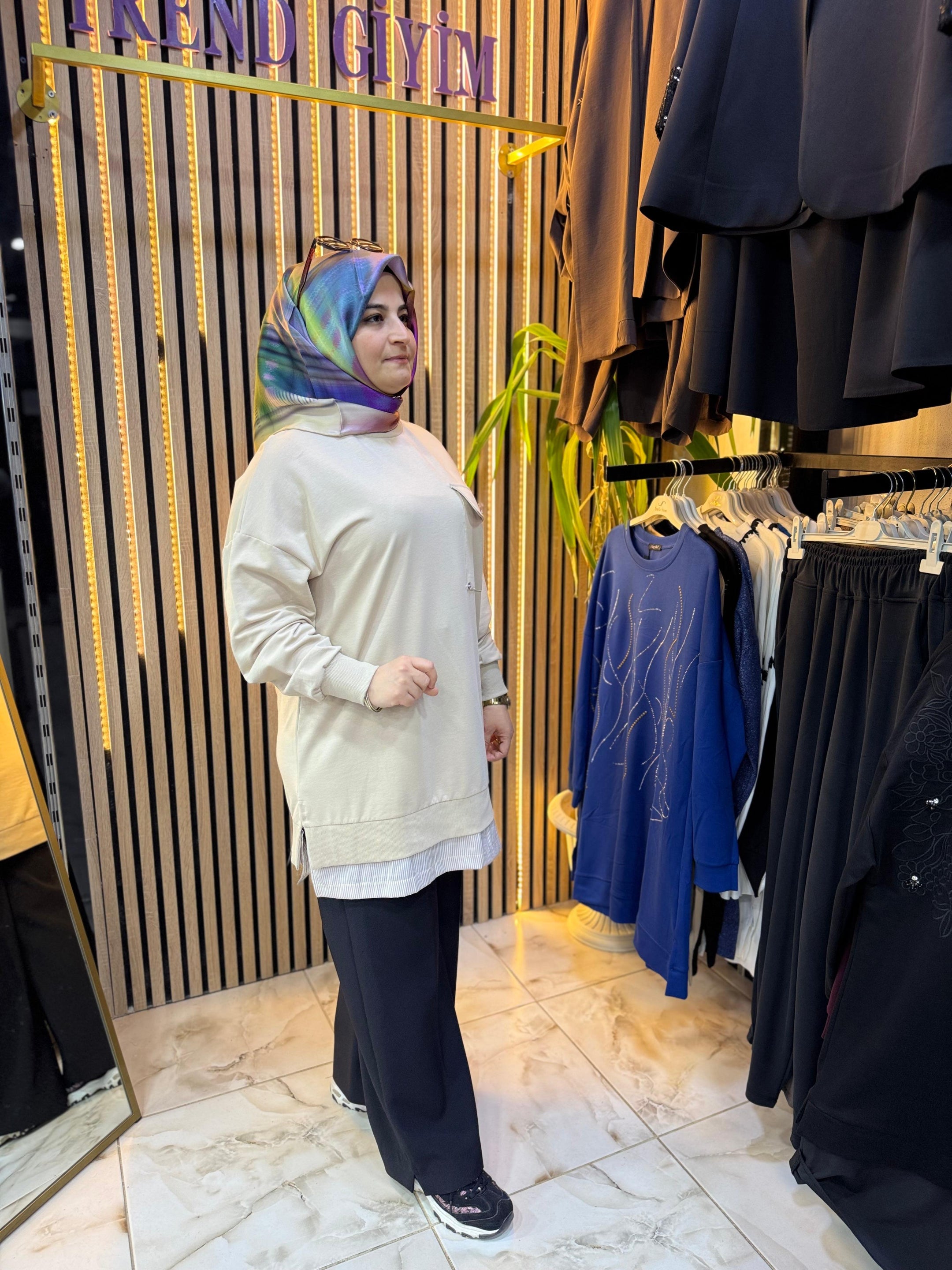 BRONŞLU TUNİK BEJ T13