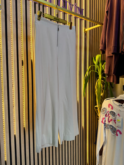 PUANE DÖKÜMLÜ KREP PANTOLON TAŞ RENGİ P23