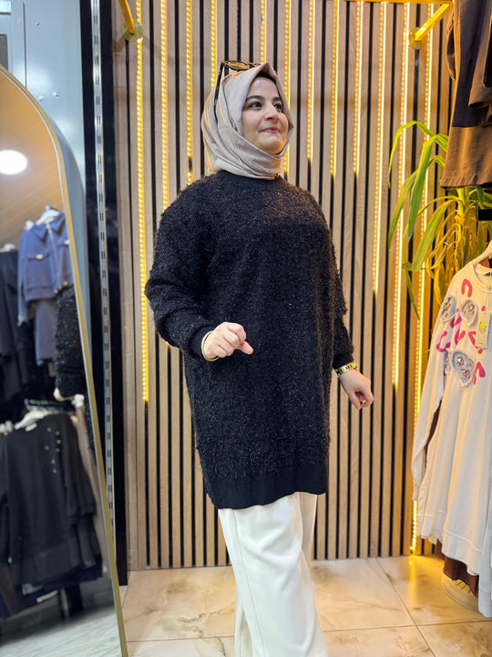 ANGORA YUMOŞ TUNIK SİYAH