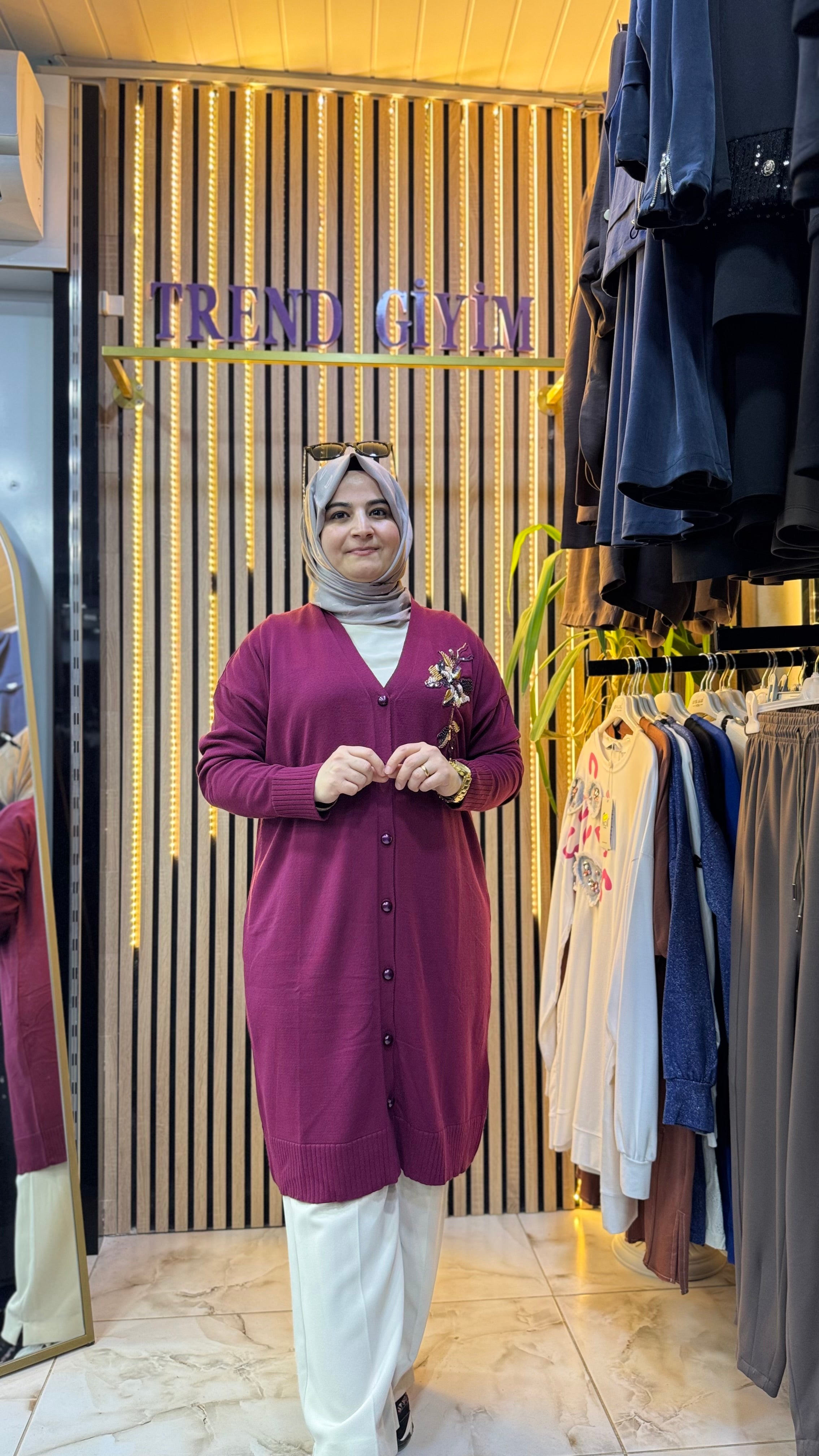 NEFISE GÜL DETAYLI HIRKA BORDO HK1