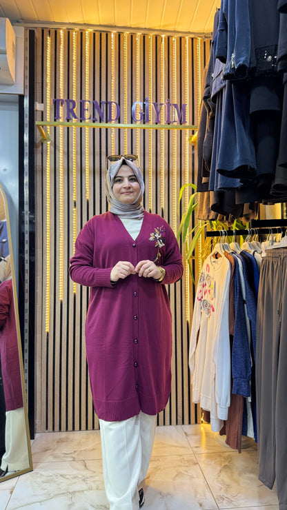 NEFISE GÜL DETAYLI HIRKA BORDO HK1