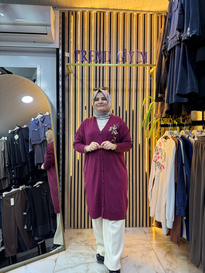 NEFISE GÜL DETAYLI HIRKA BORDO HK1