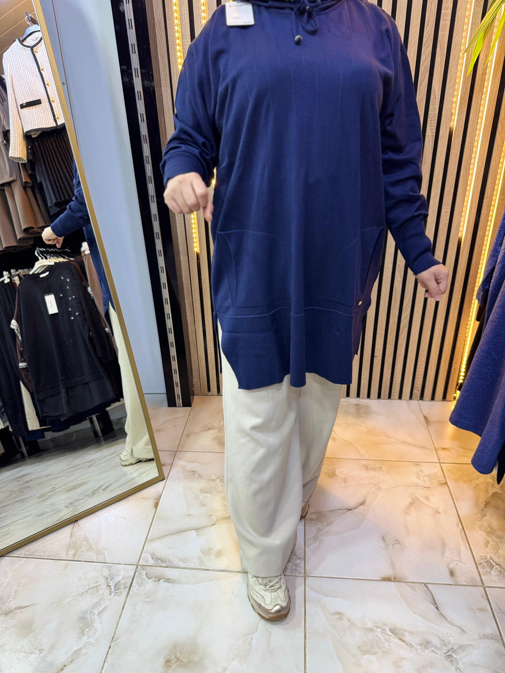 MERSERİZE KAPŞONLU TUNİK TN43