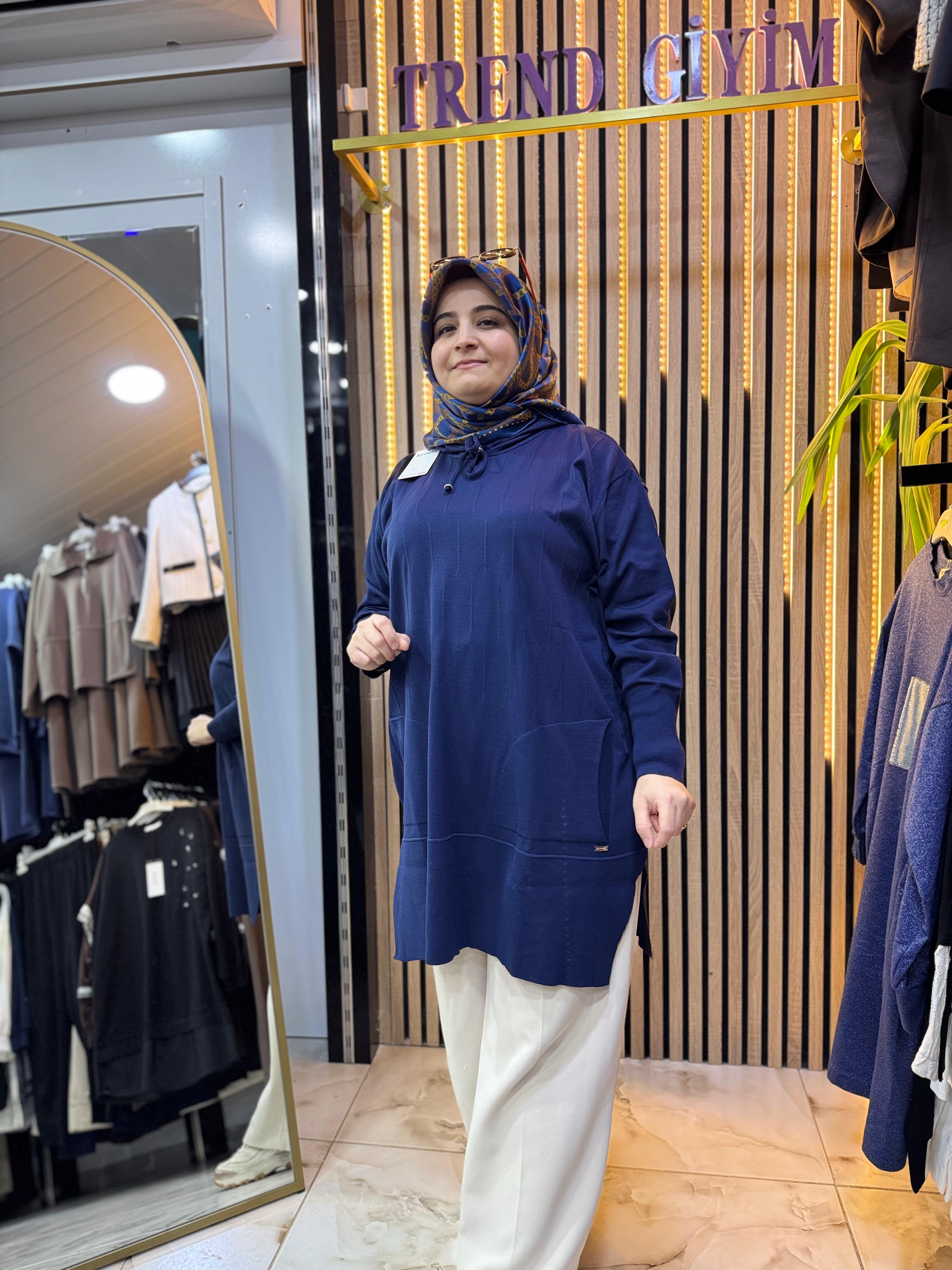 MERSERİZE KAPŞONLU TUNİK TN43