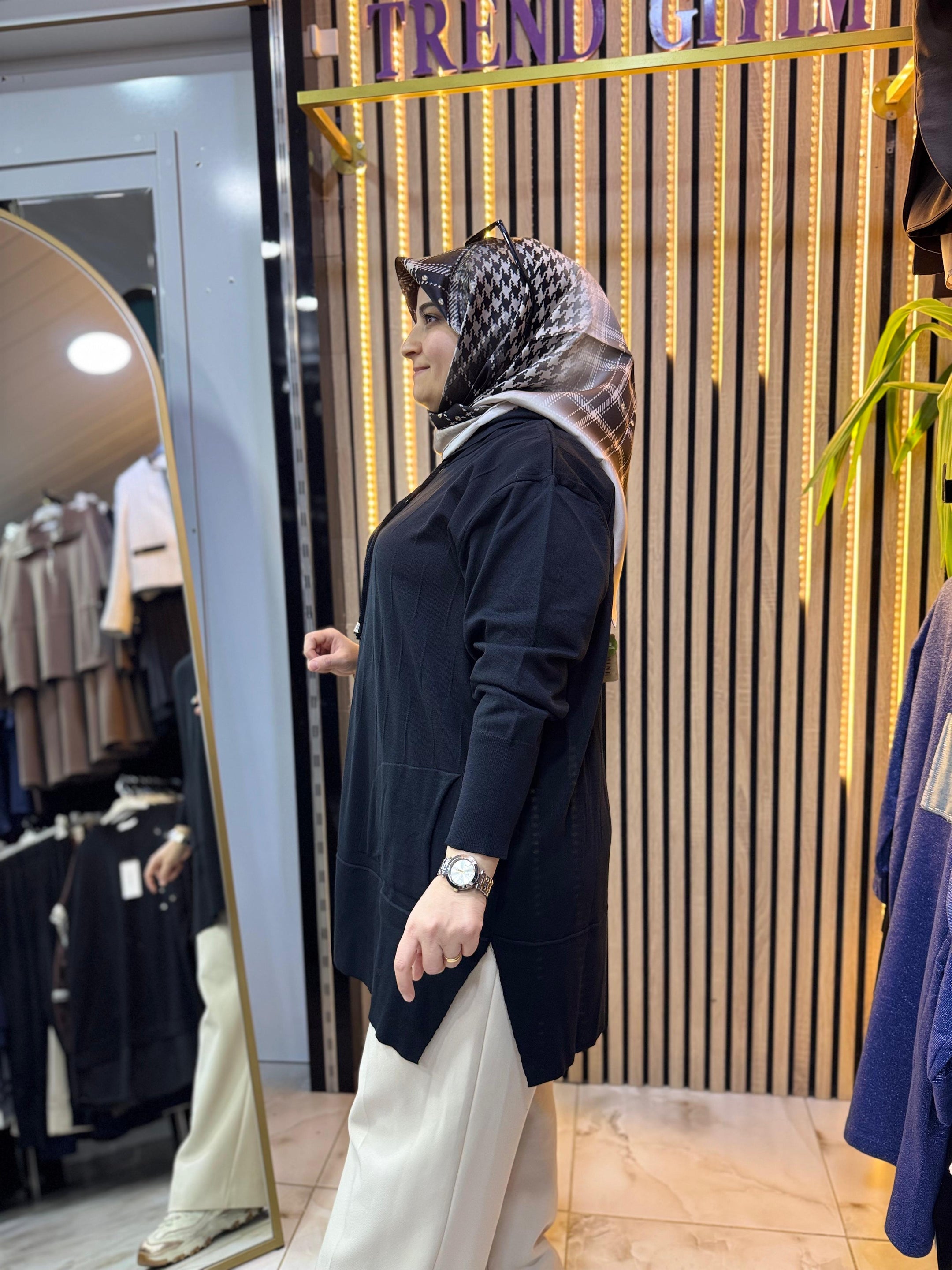 MERSERİZE KAPŞONLU TUNİK TN44