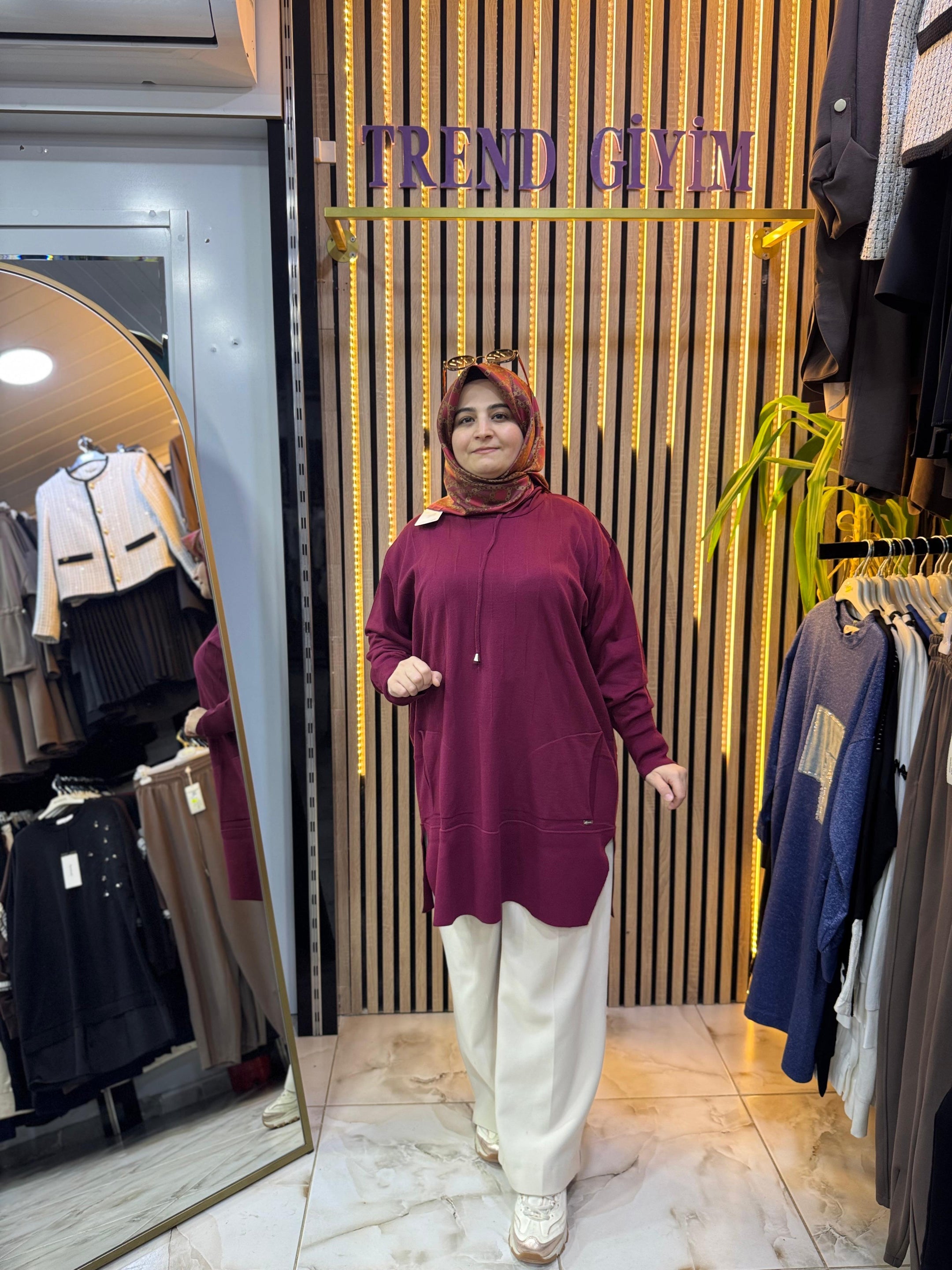 MERSERİZE KAPŞONLU TUNİK TN45