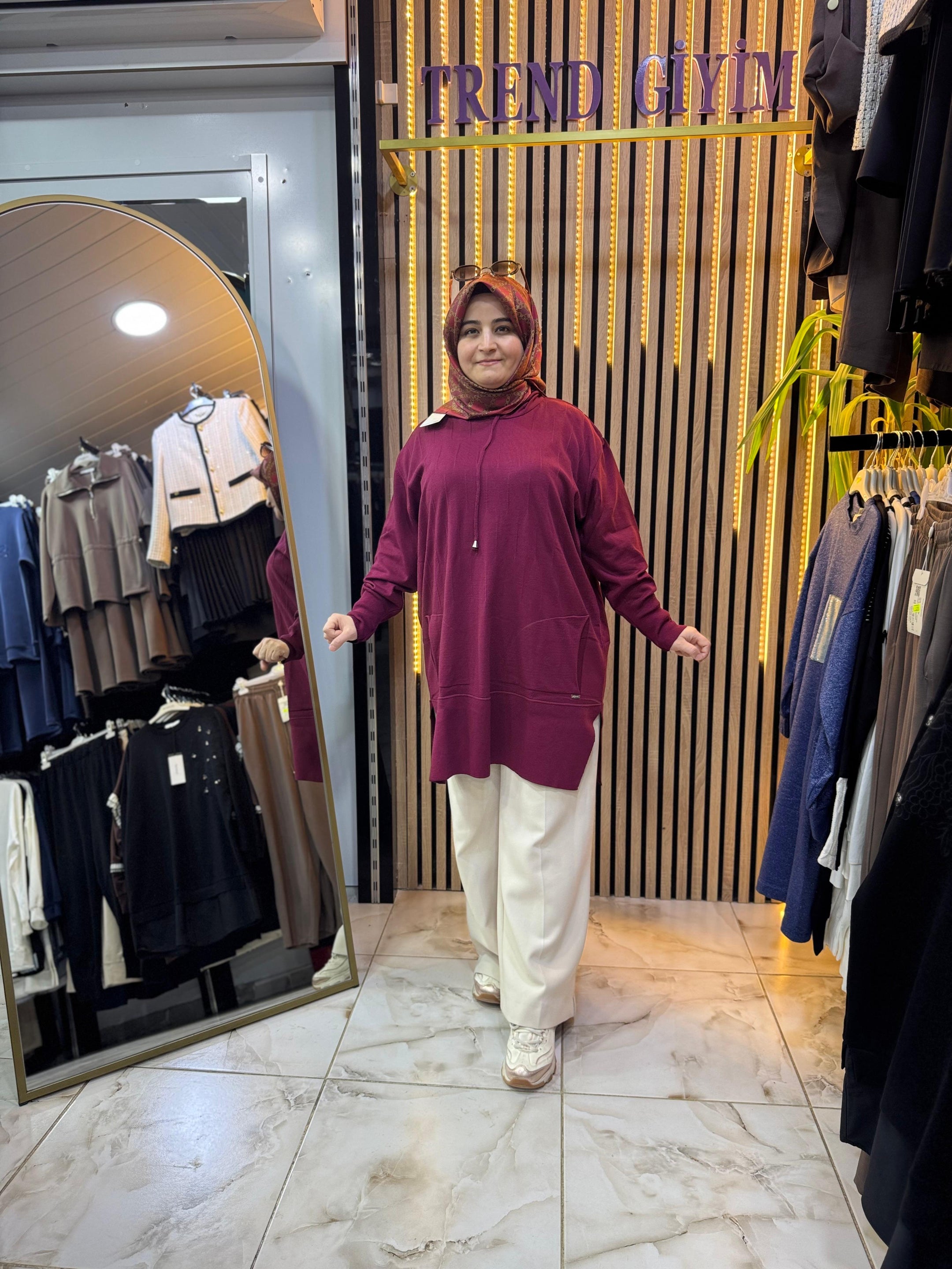 MERSERİZE KAPŞONLU TUNİK TN45