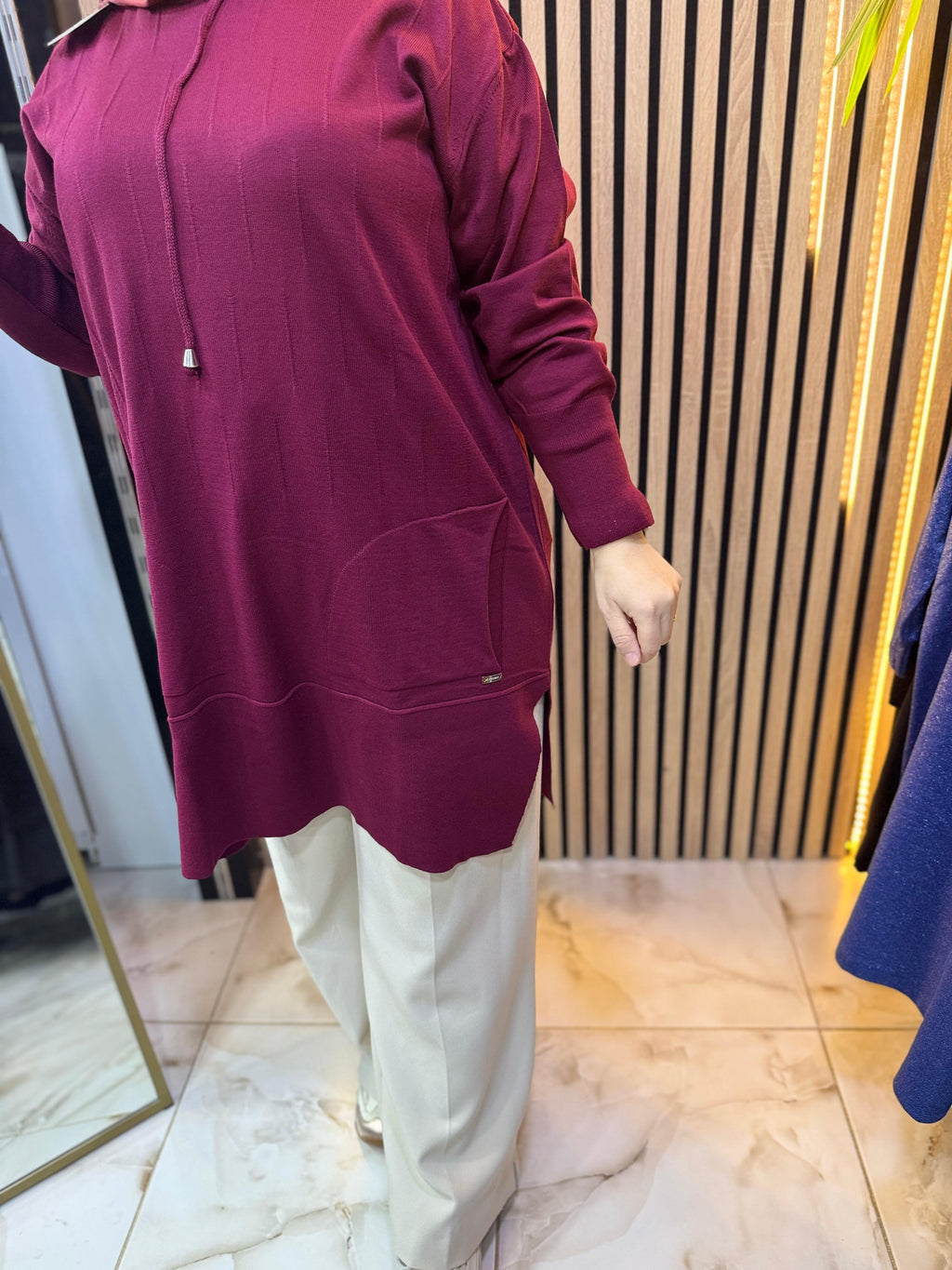 MERSERİZE KAPŞONLU TUNİK TN45