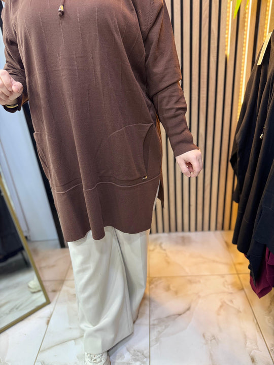 MERSERİZE KAPŞONLU TUNİK TN46