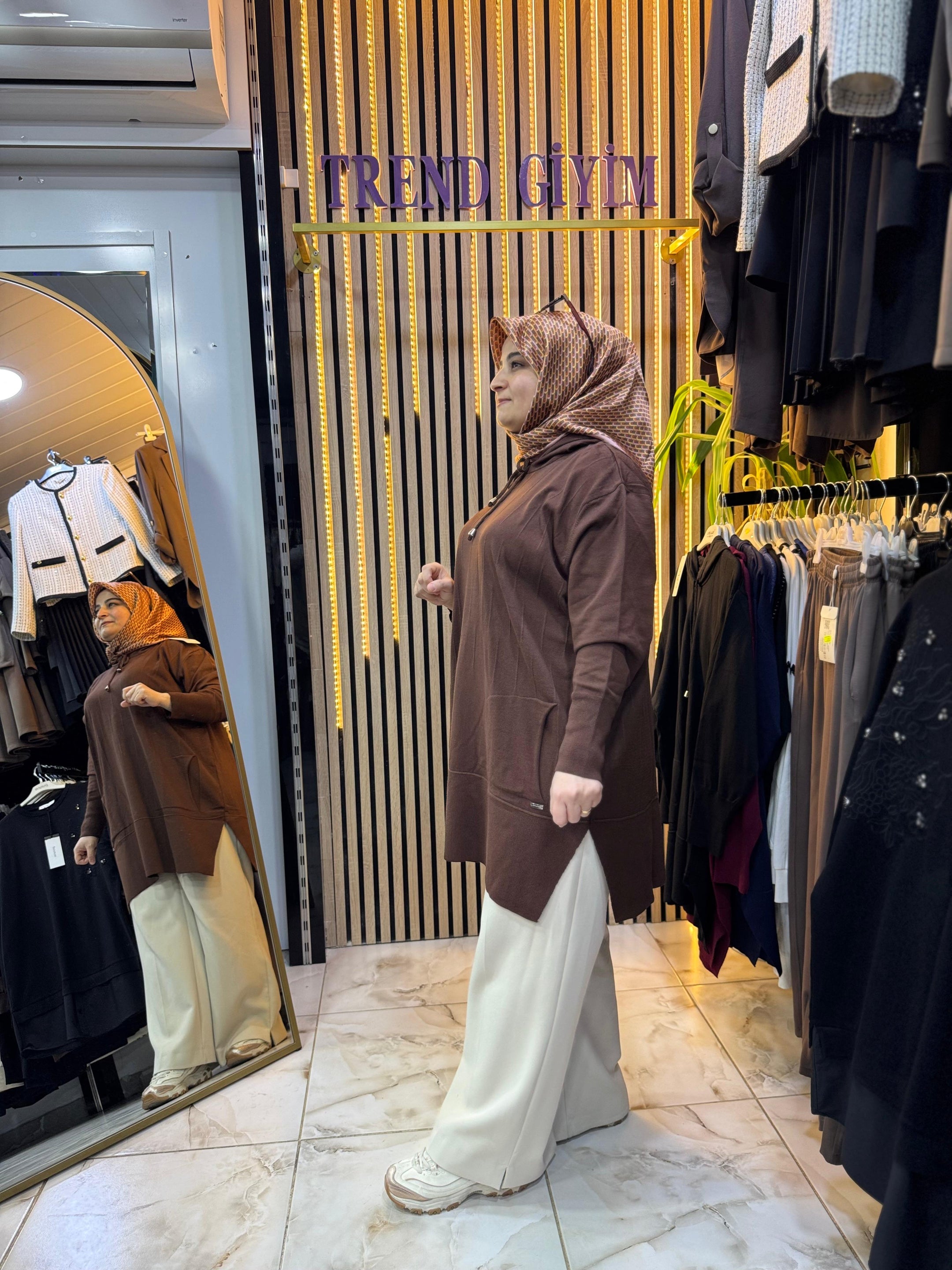 MERSERİZE KAPŞONLU TUNİK TN46