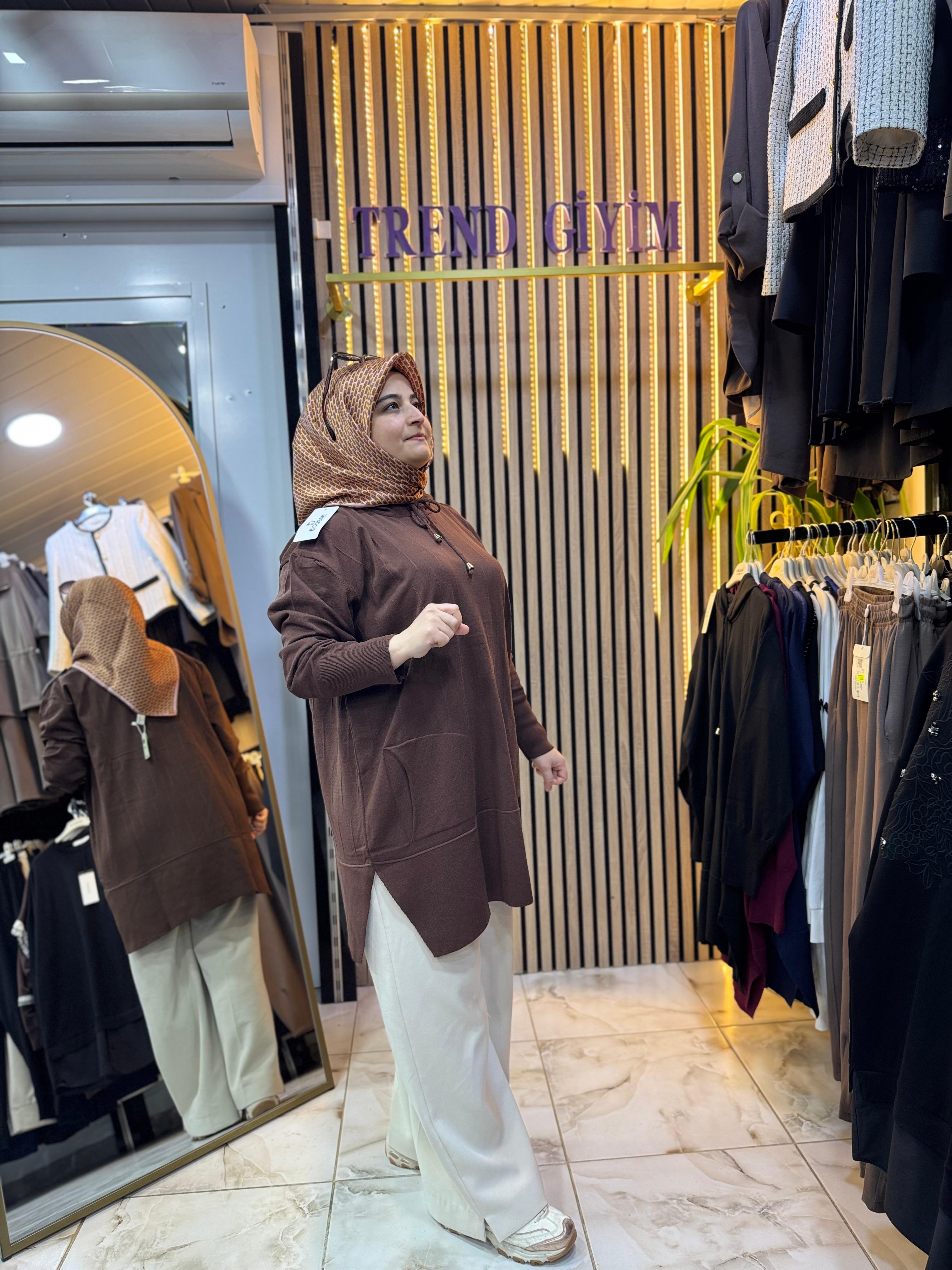 MERSERİZE KAPŞONLU TUNİK TN46