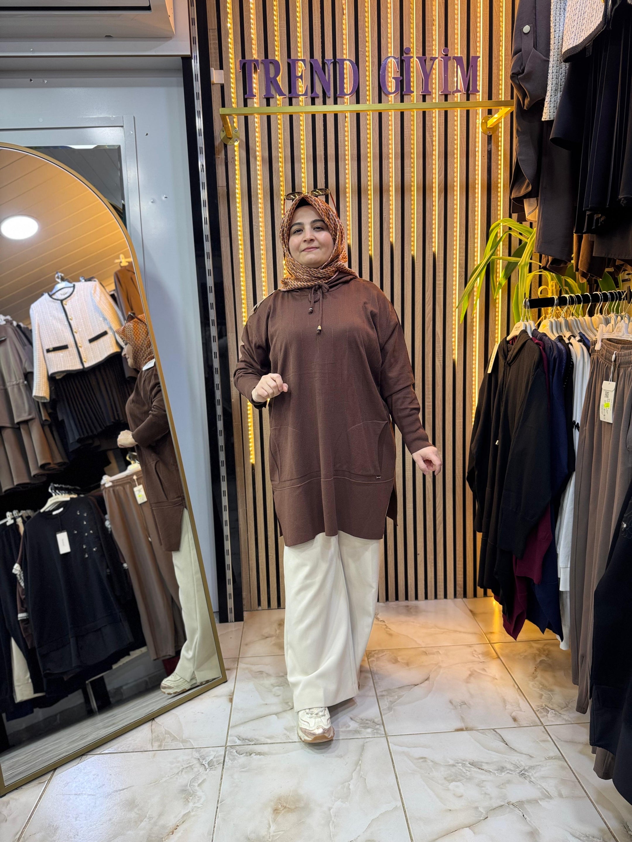 MERSERİZE KAPŞONLU TUNİK TN46