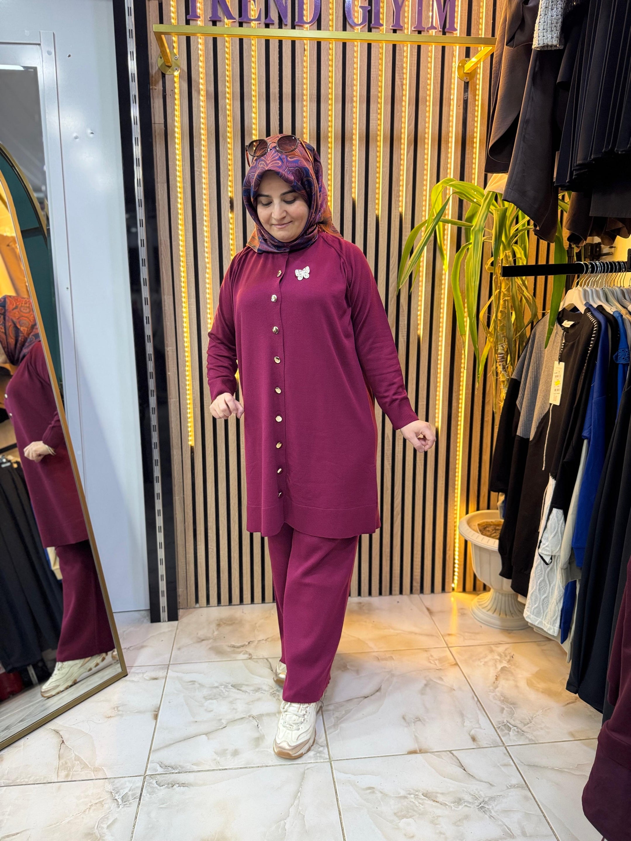 SOĞUK İP MERSERİZE TAKIM BORDO T33