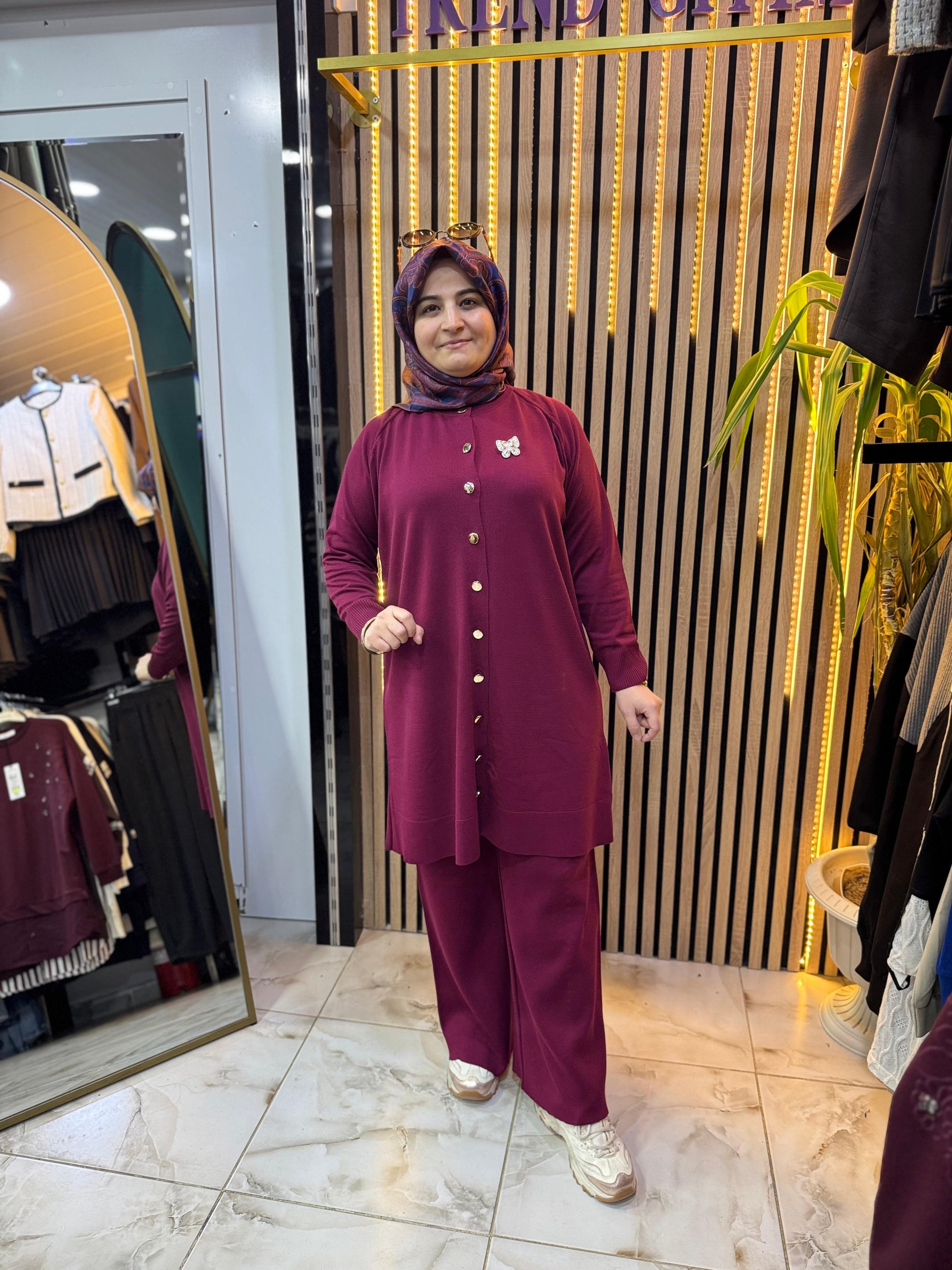 SOĞUK İP MERSERİZE TAKIM BORDO T33