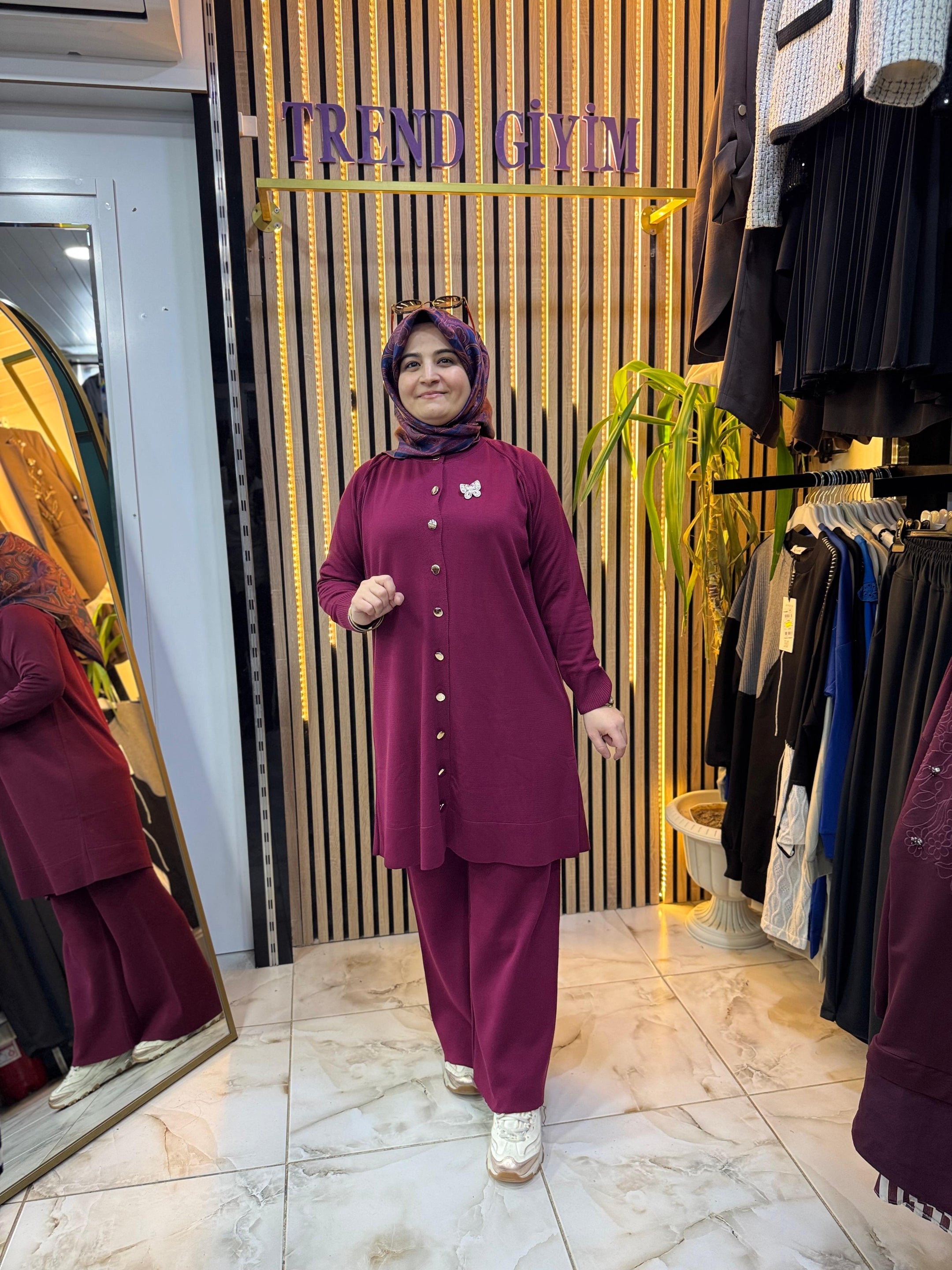 SOĞUK İP MERSERİZE TAKIM BORDO T33