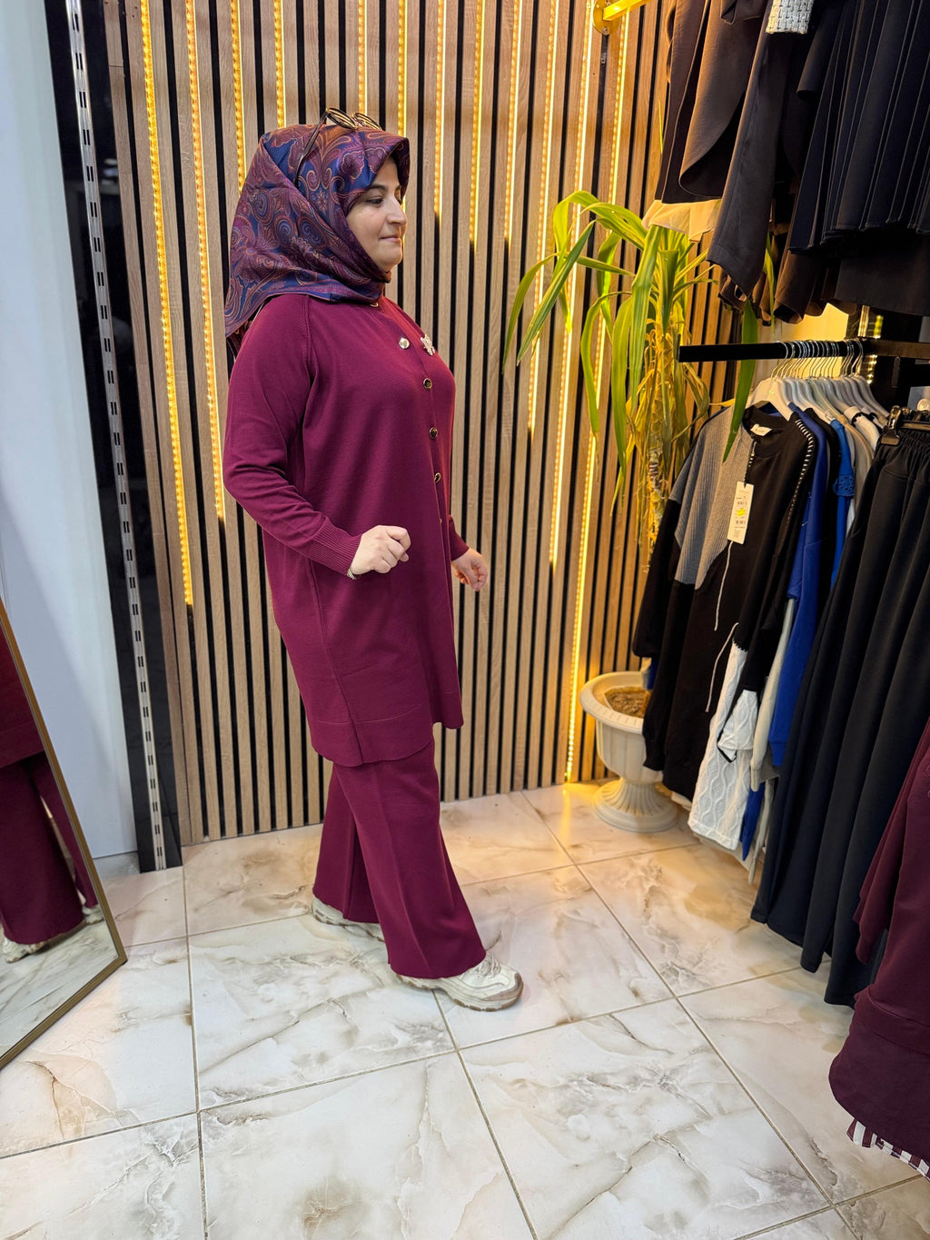 SOĞUK İP MERSERİZE TAKIM BORDO T33