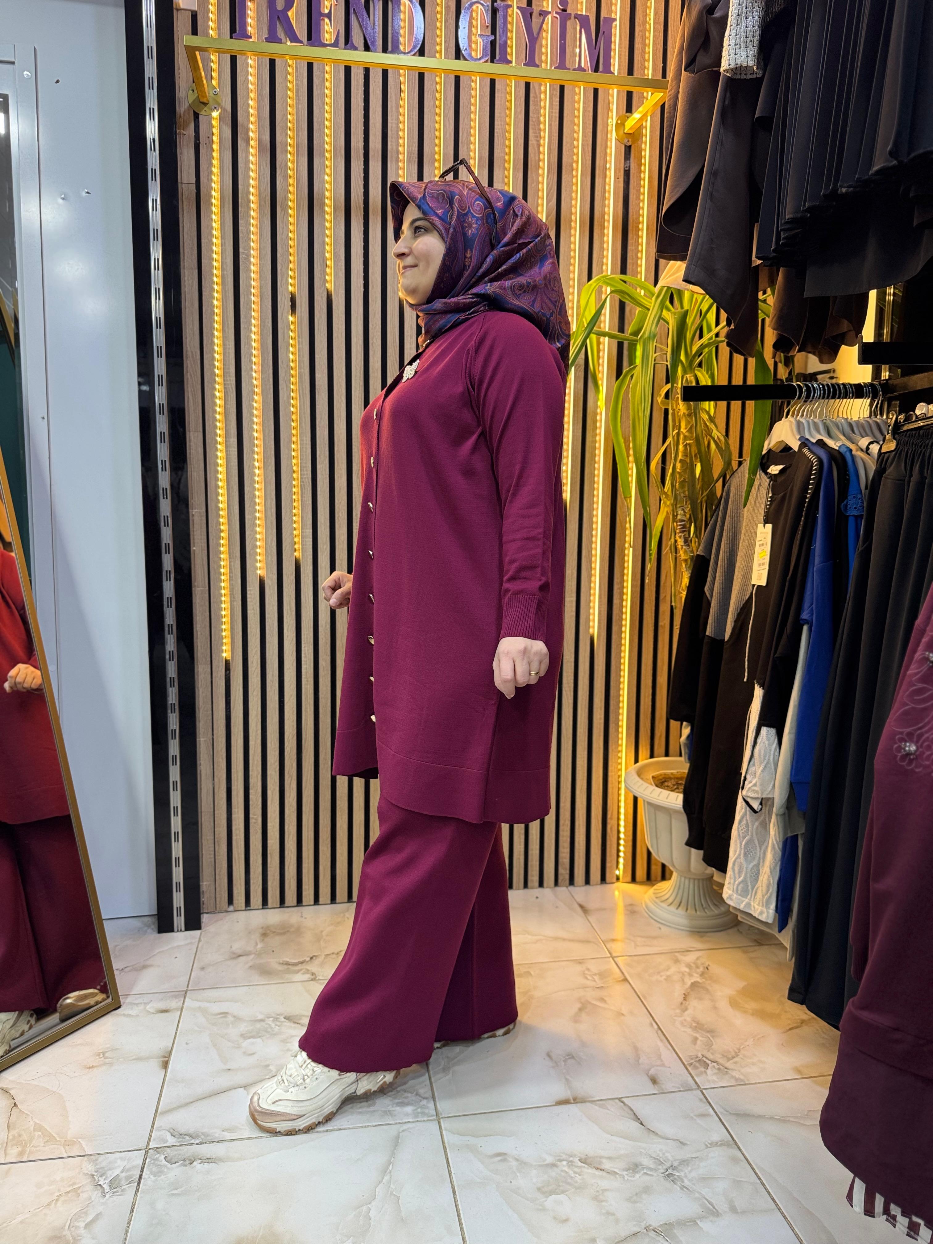 SOĞUK İP MERSERİZE TAKIM BORDO T33