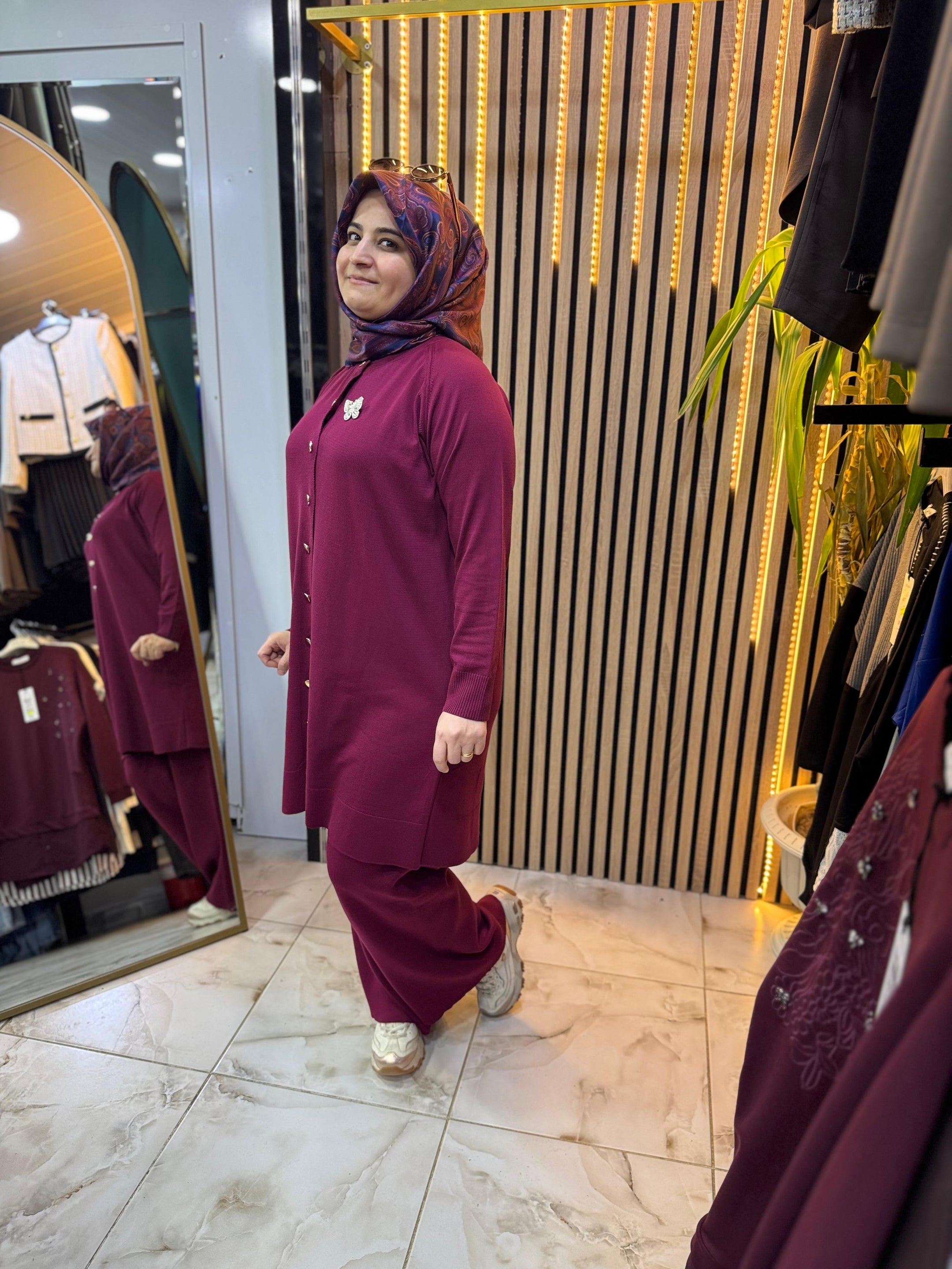 SOĞUK İP MERSERİZE TAKIM BORDO T33