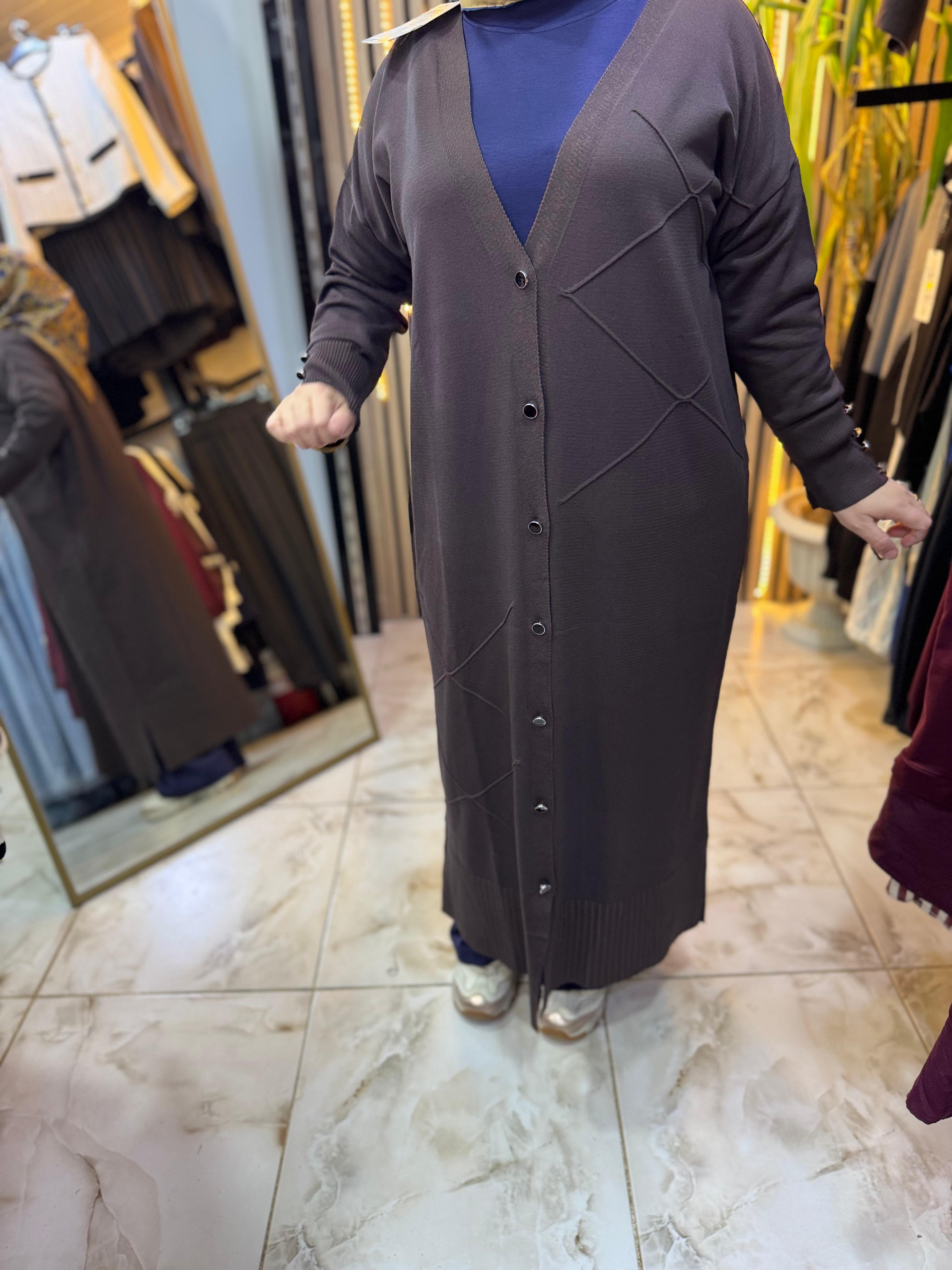 UZUN MERSERİZE HIRKA ACI KAHVE H04