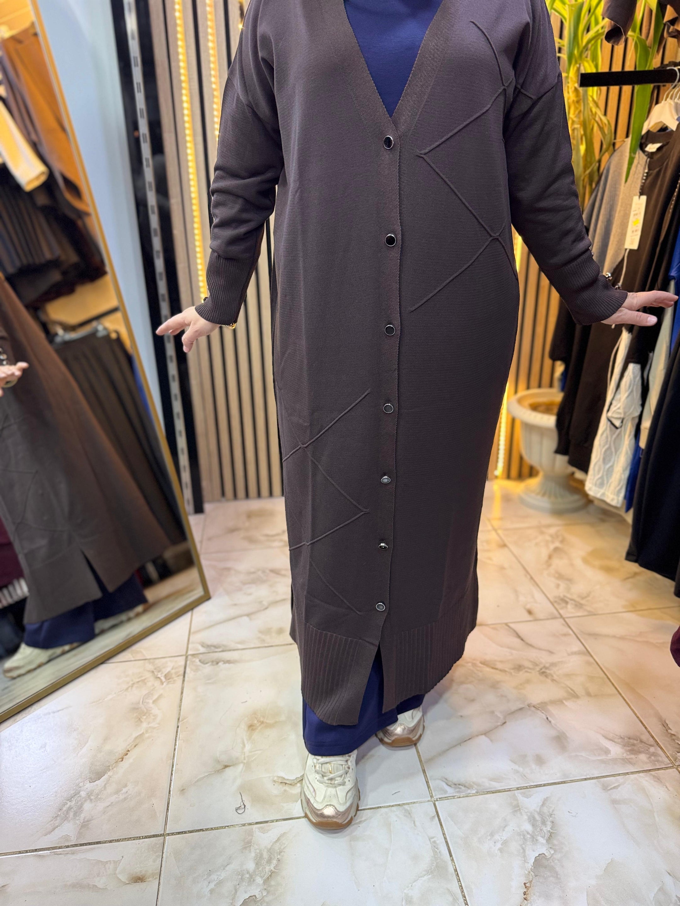 UZUN MERSERİZE HIRKA ACI KAHVE H04