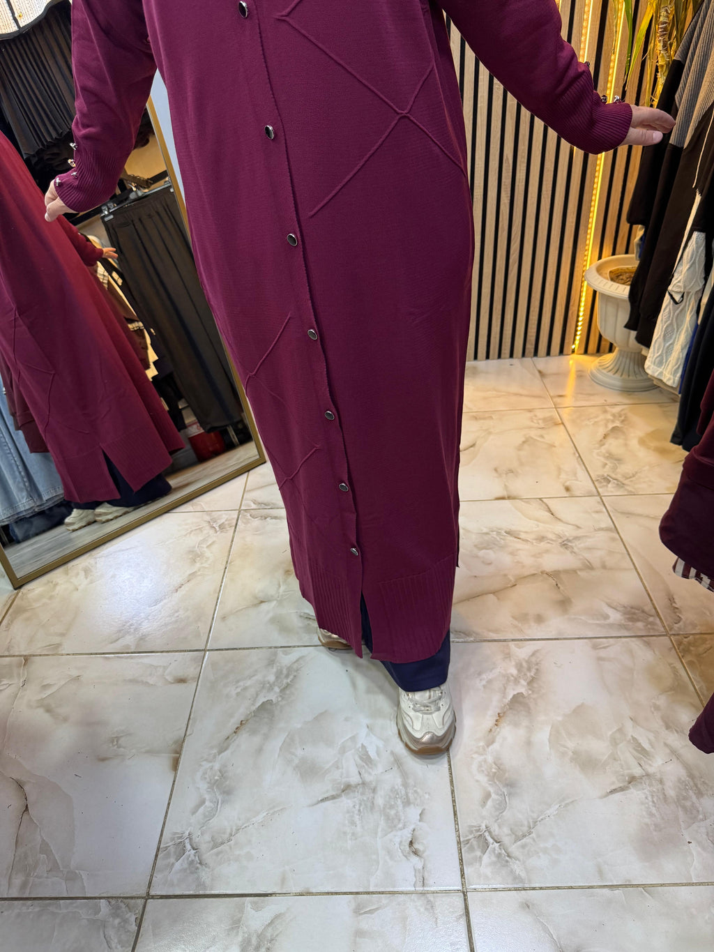 UZUN MERSERİZE HIRKA BORDO H04