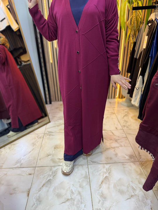 UZUN MERSERİZE HIRKA BORDO H04