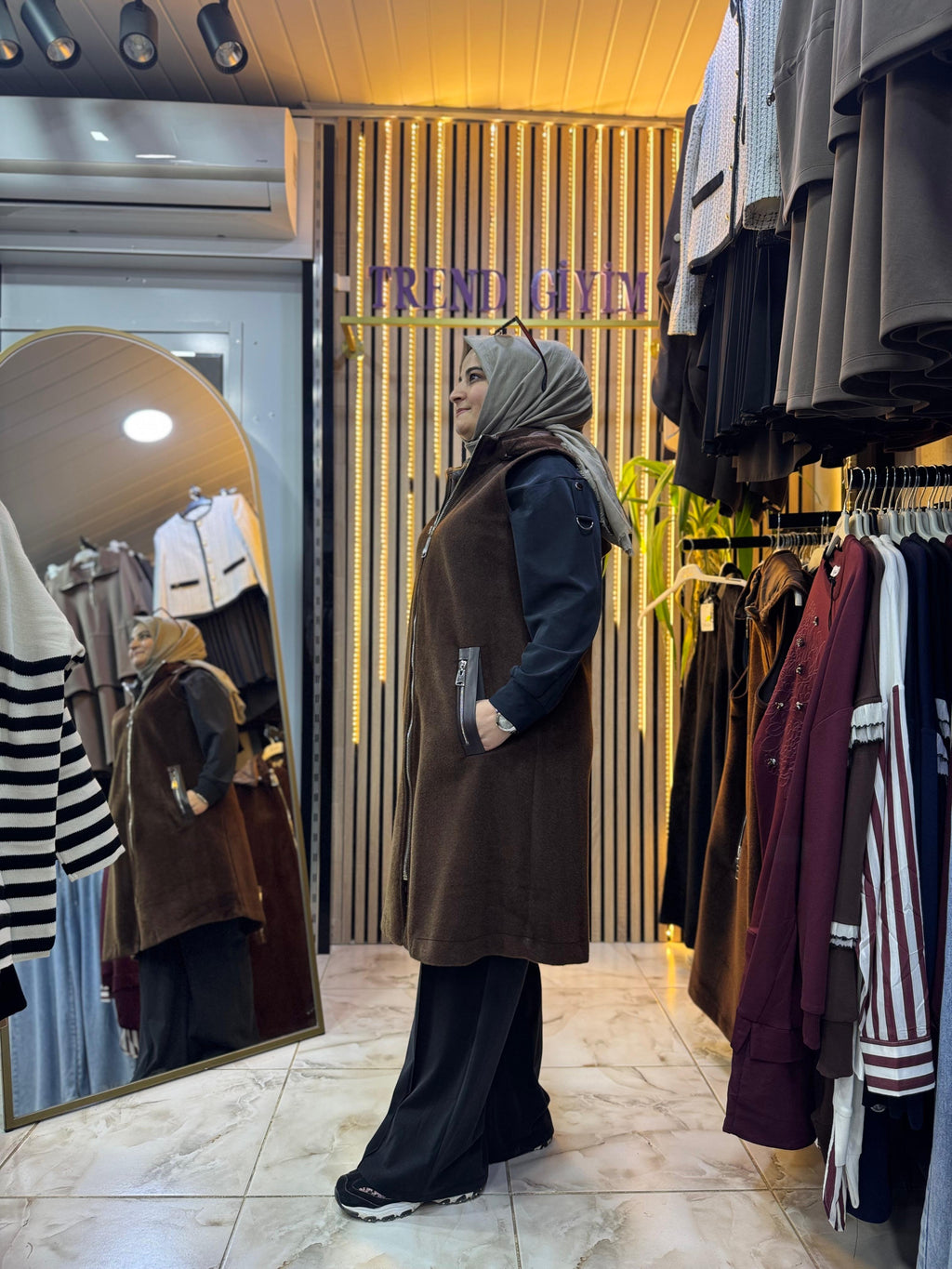 KAŞE KÜRK YELEK KAHVE CY4