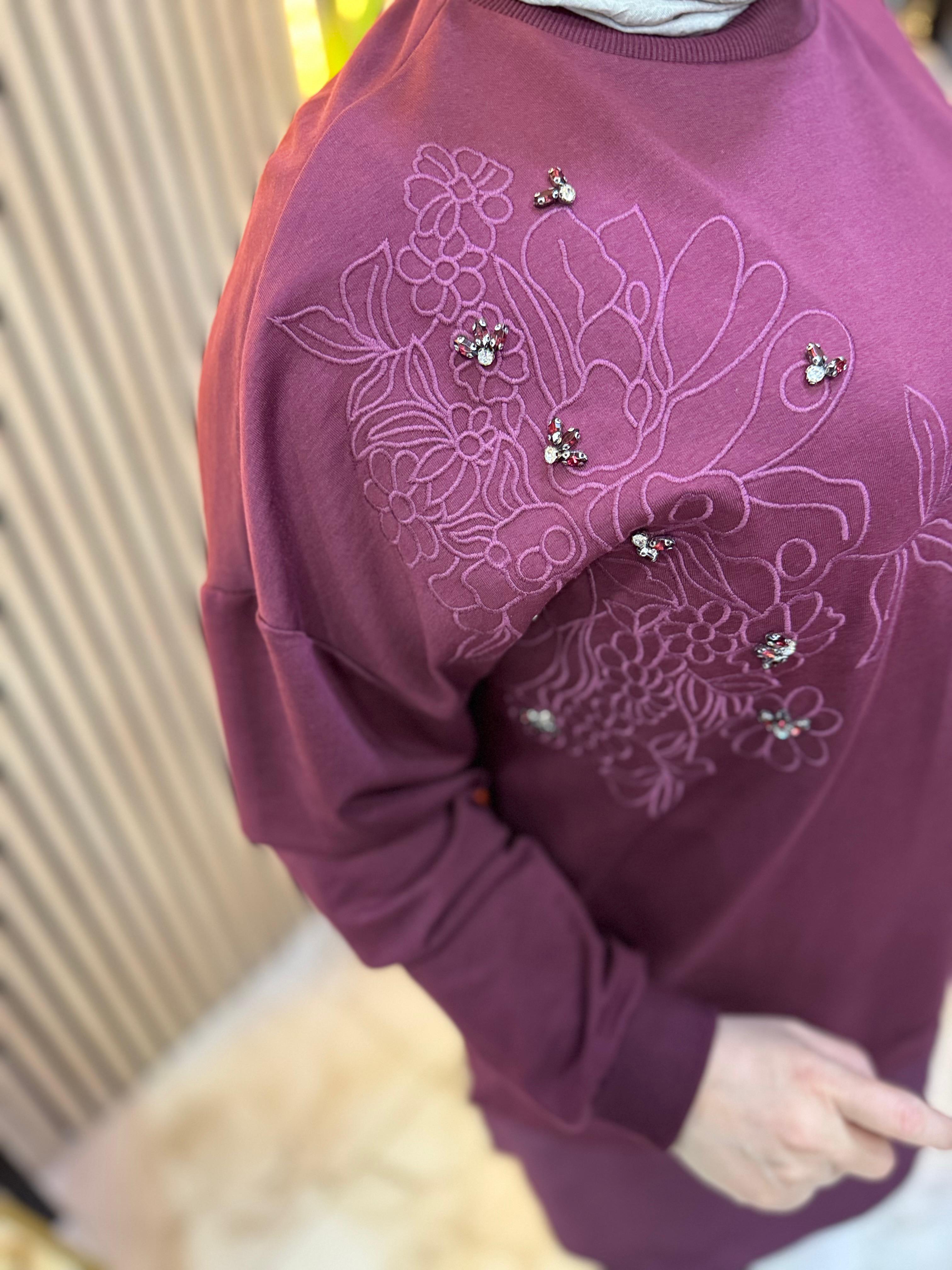 PUANE GÖMLEK DETAY TAŞLI TUNİK TN47