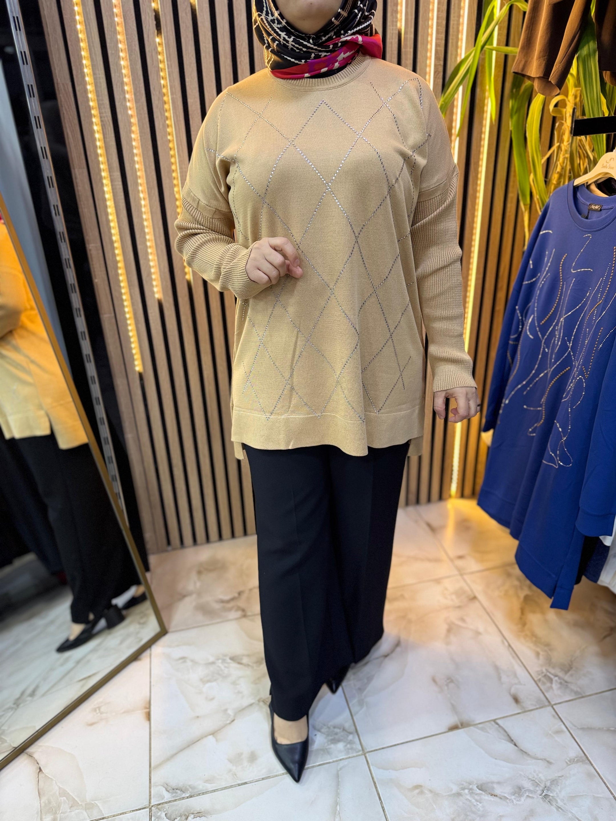 MERSERİZE TAŞLI TUNİK TN51