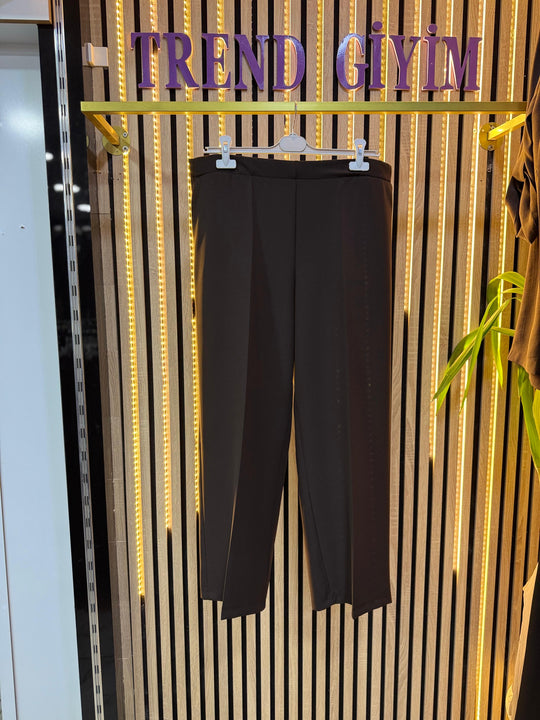 BİHRUZE BOL PAÇA PANTOLON ACI KAHVE P24