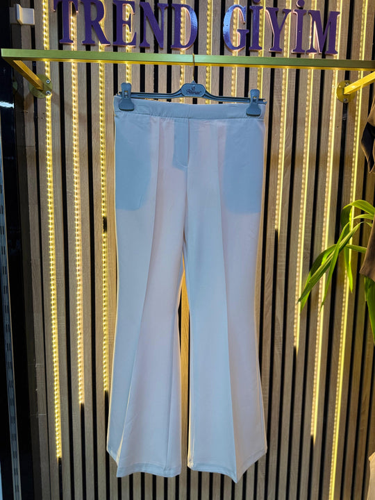 BİHRUZE İSPANYOL PAÇA KREP PANTOLON KREM